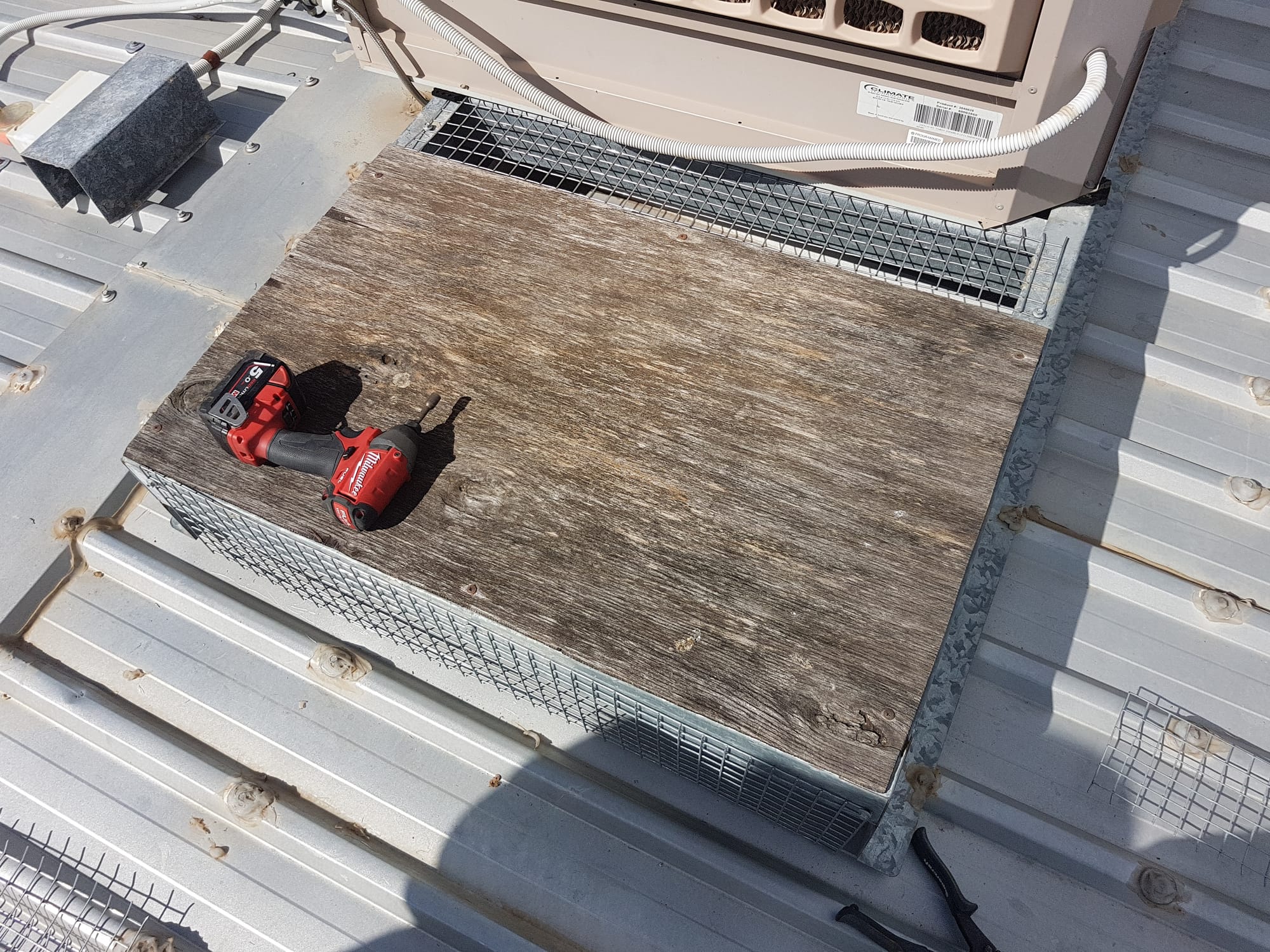 Pigeon Fouling Around AC Units Stopped with Installation of Mesh to Prevent Access