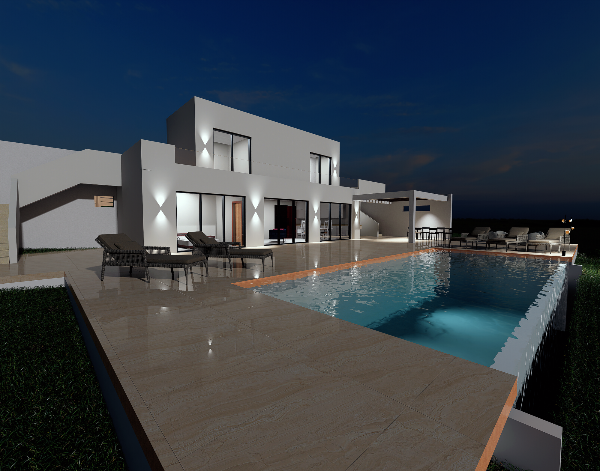 Construction of a two 2-store houses in Mastichari area with pools