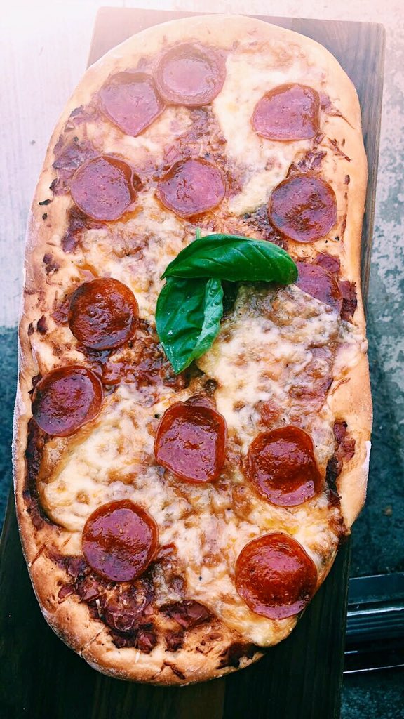 Smoked cheese pepperoni pizza