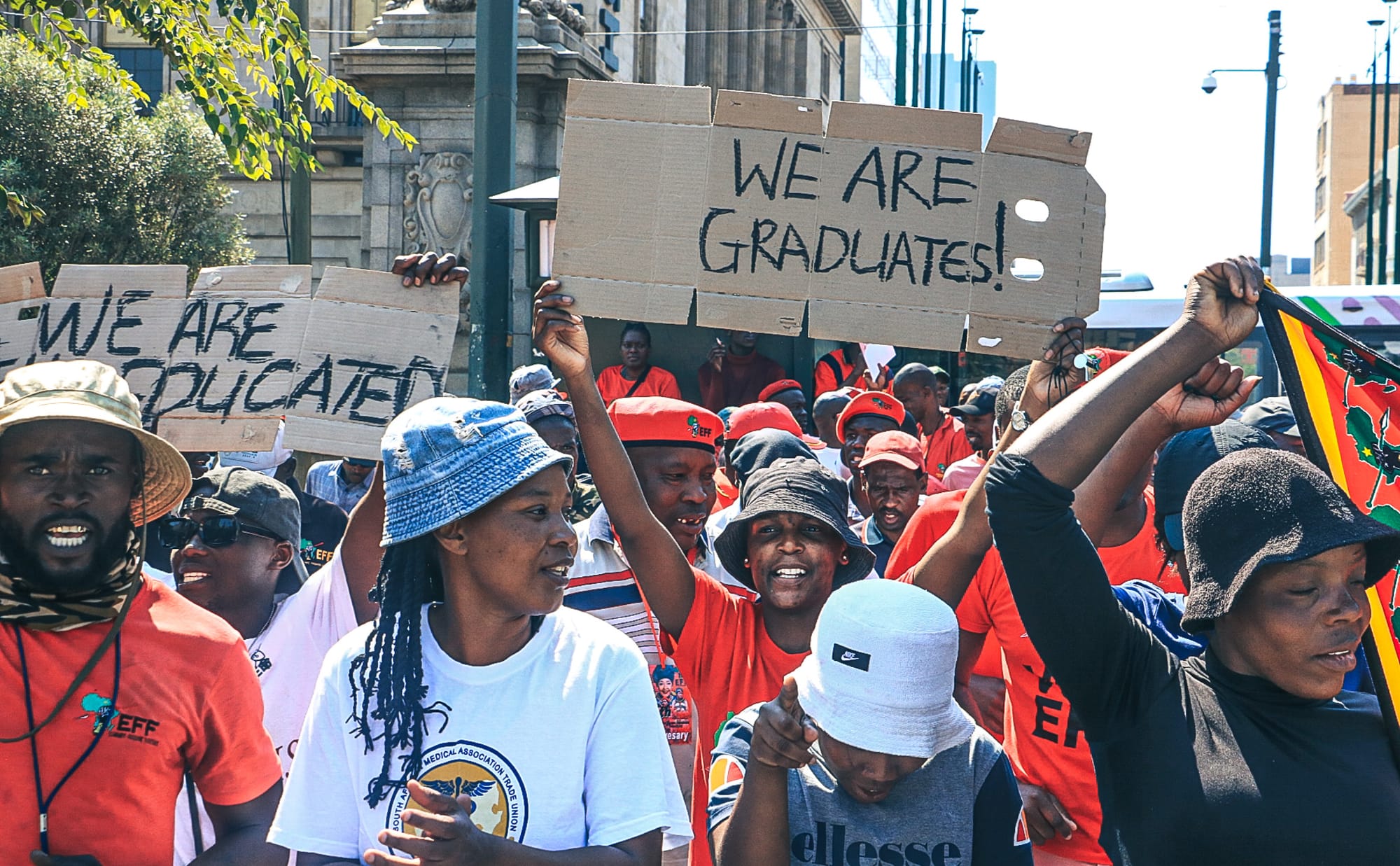EFF supporters during a protest during the National Shutdown