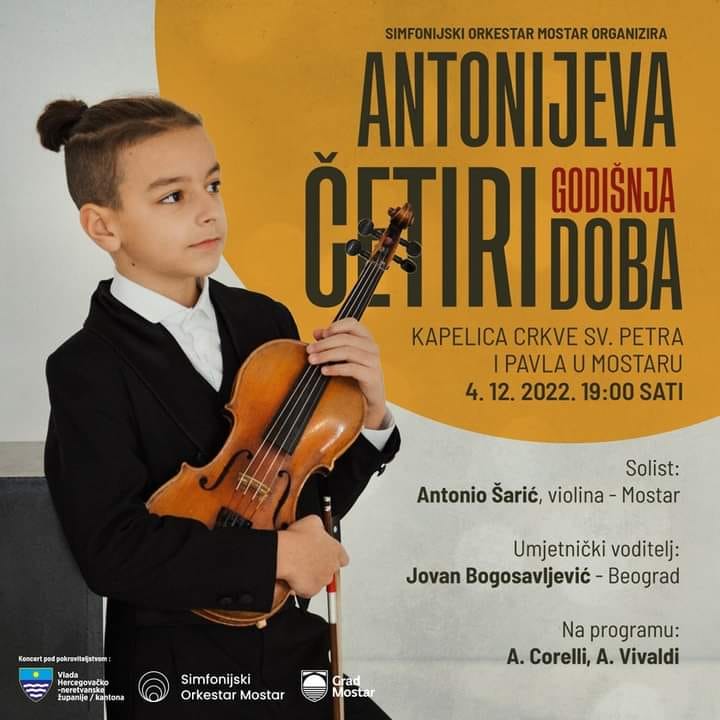 Najava: Solistički koncert Antonia Šarića u Mostaru