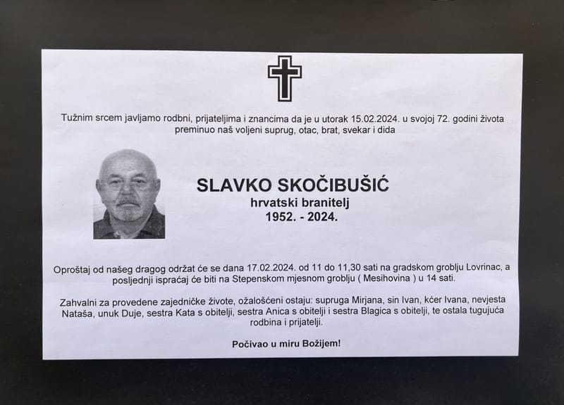 Umro Slavko Skočibušić