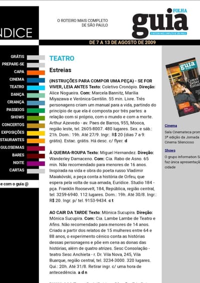 Histórias da vida real são contadas no espetáculo 'Ao Cair da Tarde'