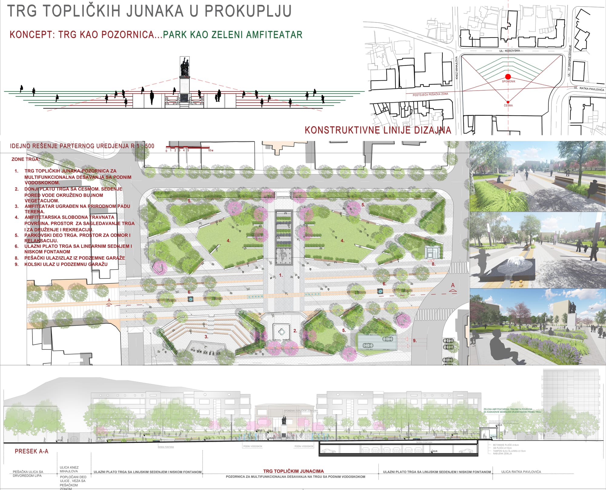 Urban Square of Toplica Heroes in Prokuplje, Serbia