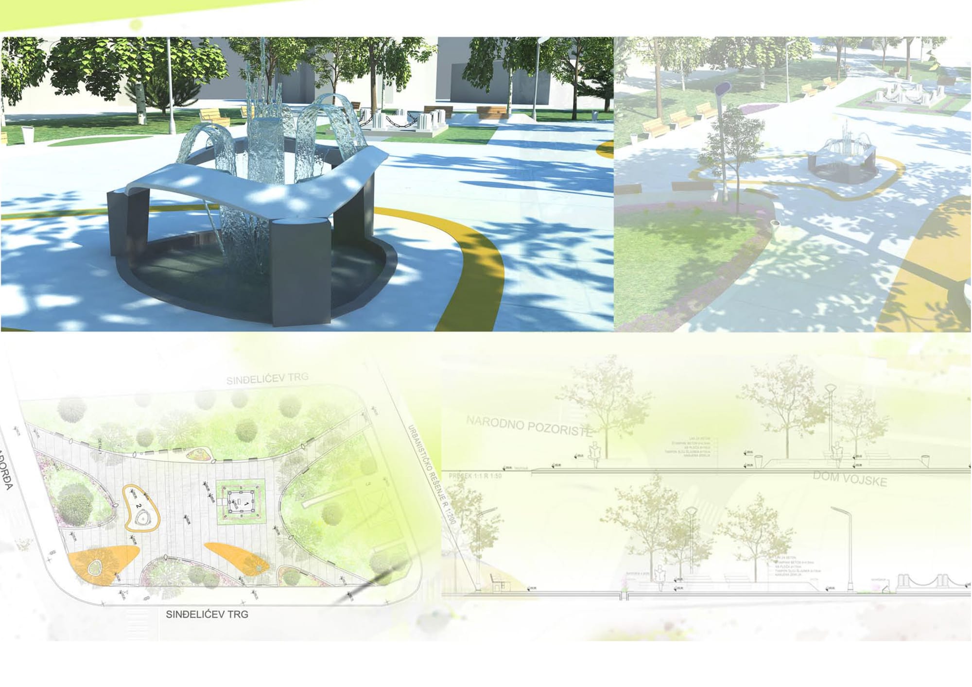 Public Fountain on "Sindjelić Square" in Niš, Serbia