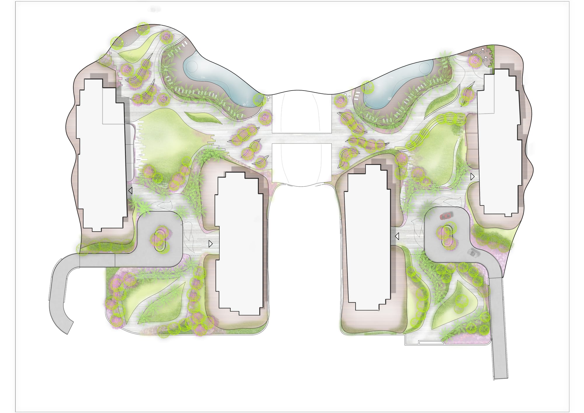 PUBLIC LANDSCAPE COMPOSITION: BAY RESIDENCES, HAYAT ISLAND , RAK, UAE