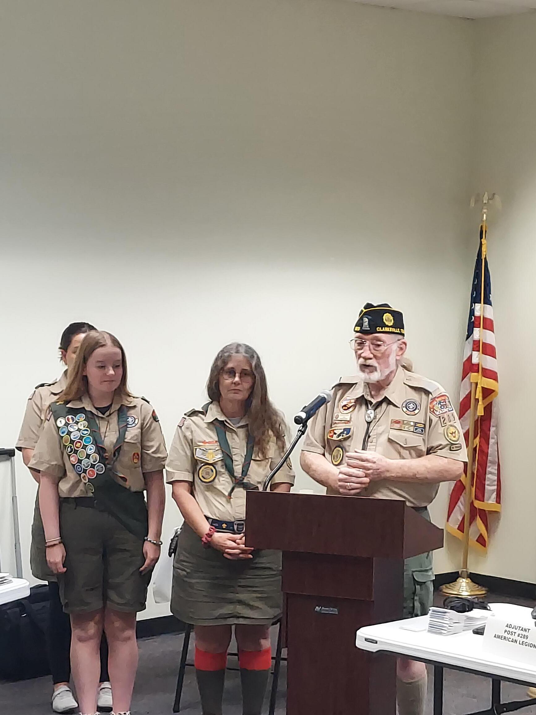 COR Troop 289 (Douglas 'Red' Kirby) introduction of New Eagle Scout