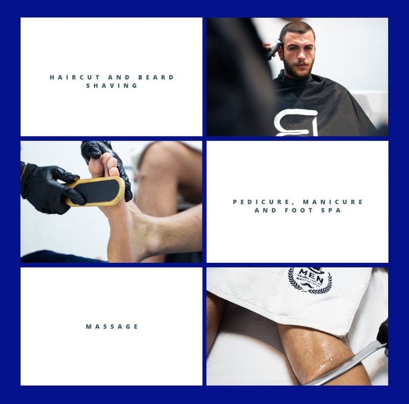 HAIR CUT BEARD SHAVING/MANICURE,PEDICURE & FOOTSPA /MASSAGE