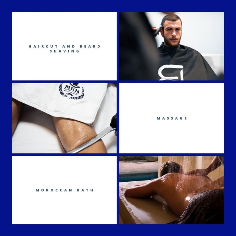 HAIR CUT,BEARD SHAVING/ MASSAGE/ MOROCCAN BATH
