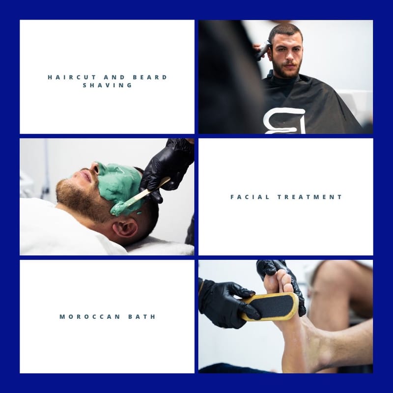 HAIRCUT ,BEARD SHAVING/ FACIAL TREATMENT/ MANICURE, PEDICURE & FOOTSPA