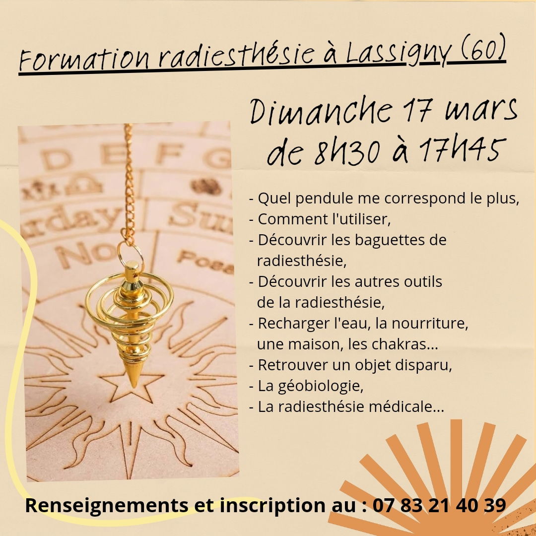 Ouverture des inscriptions formation radiesthésie 1