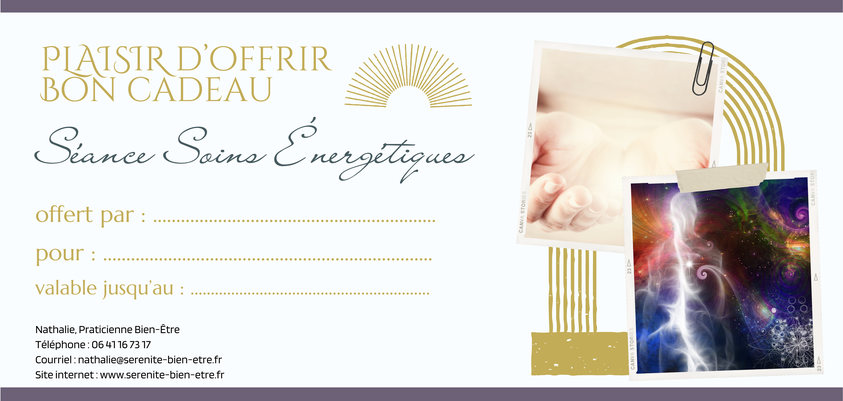 Bon cadeau-soin énergétique à distance 70€
