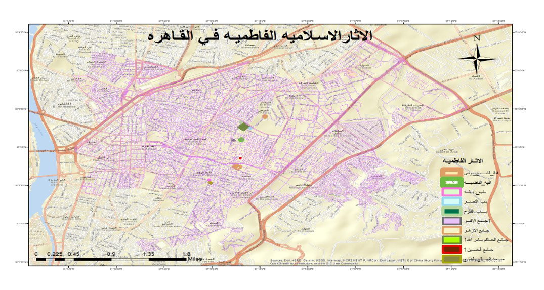 خريطة للأثار الفاطمية