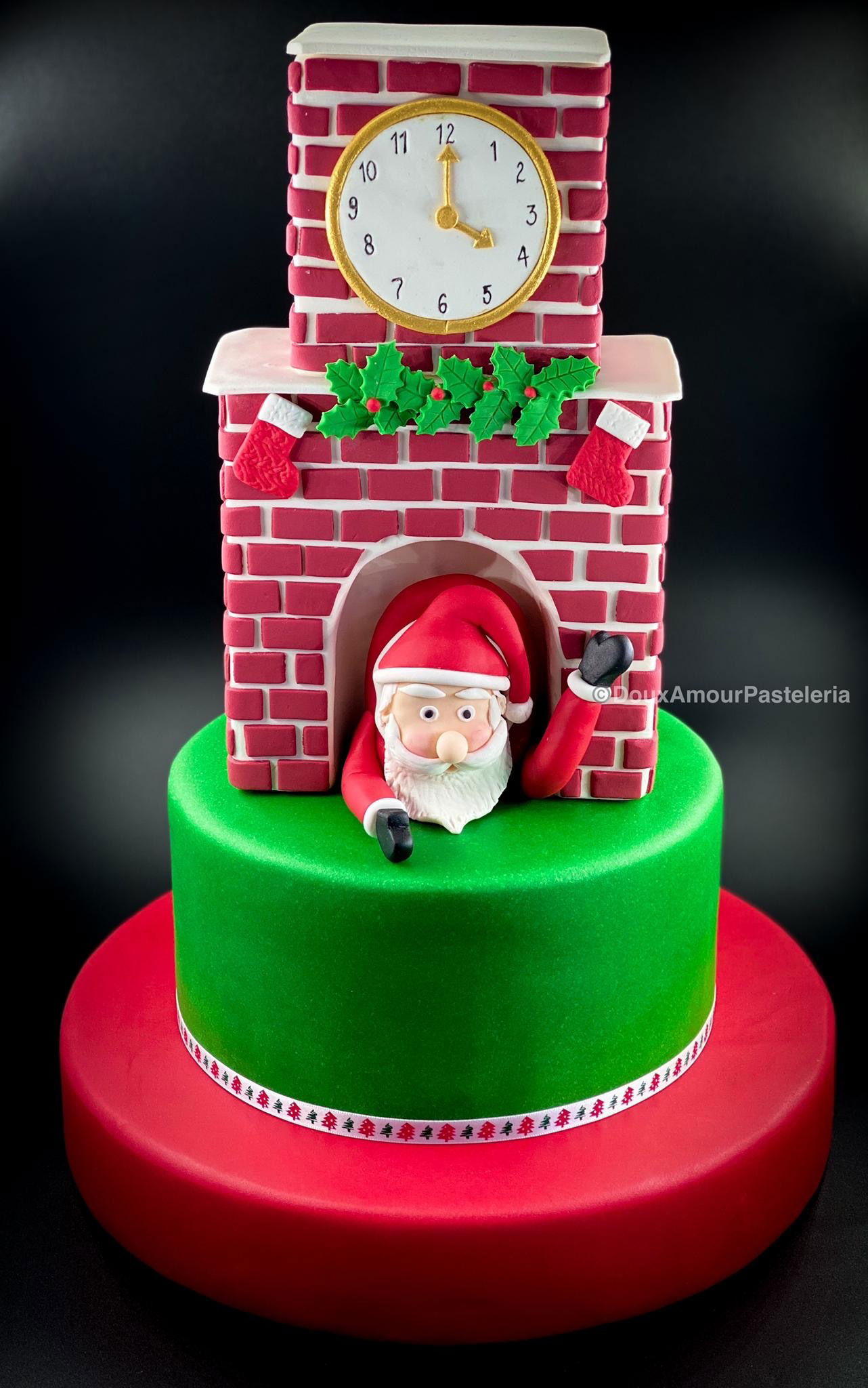 Tarta Navidad - Chimenea Papá Noel