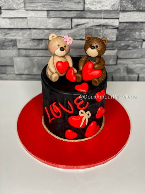 Tarta San Valentín pareja de ositos