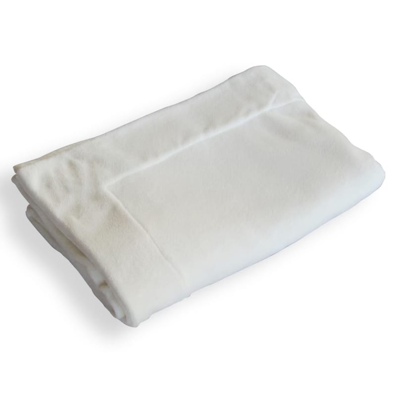 FAUX FUR POLAR FLEECE THROW “WHITE”