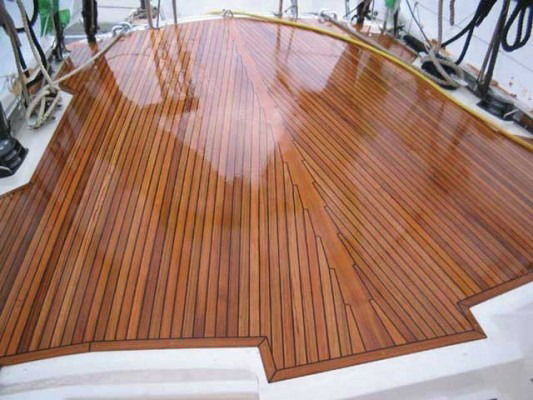 Solid teak flooring for marine use