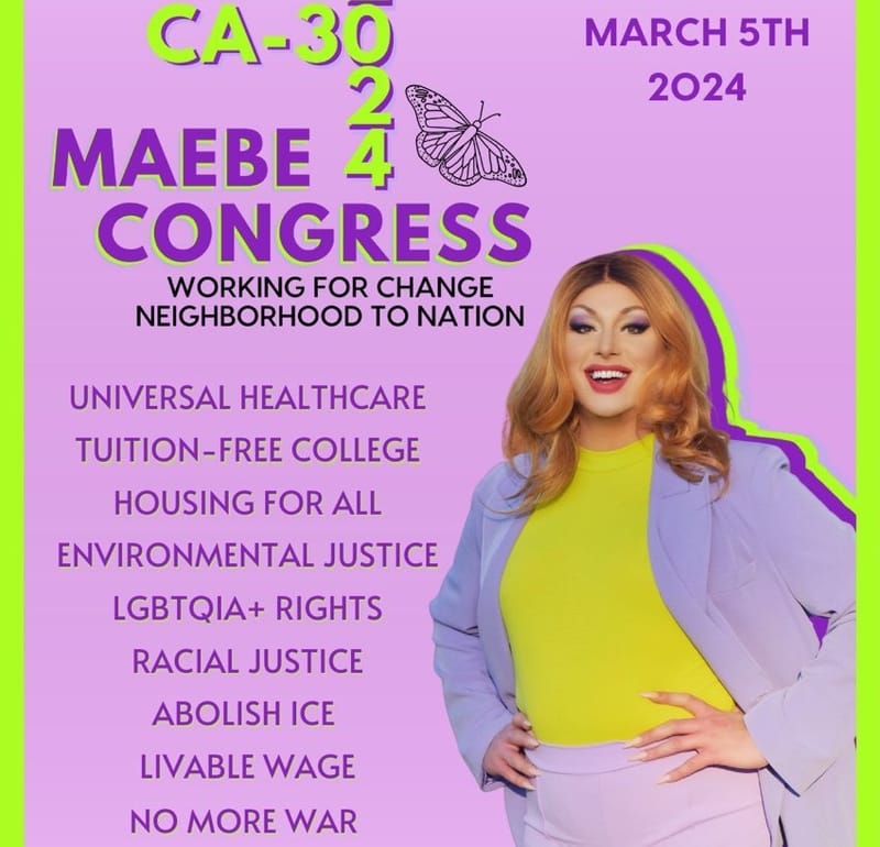 Change Congress one seat at a time: California District 30: Vote Maebe