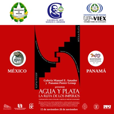 Cartel participante en la Muestra Colectiva México-Panamá "AGUA Y PLATA" gana premio en México