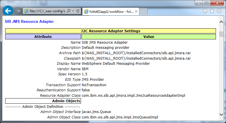 IBM WebSphere App Server Config Reporting Utilities