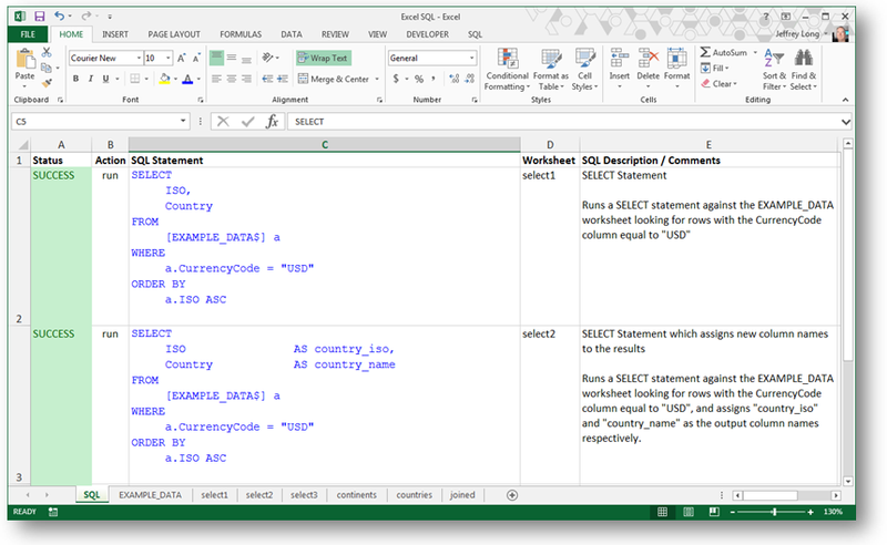 Excel SQL Utility