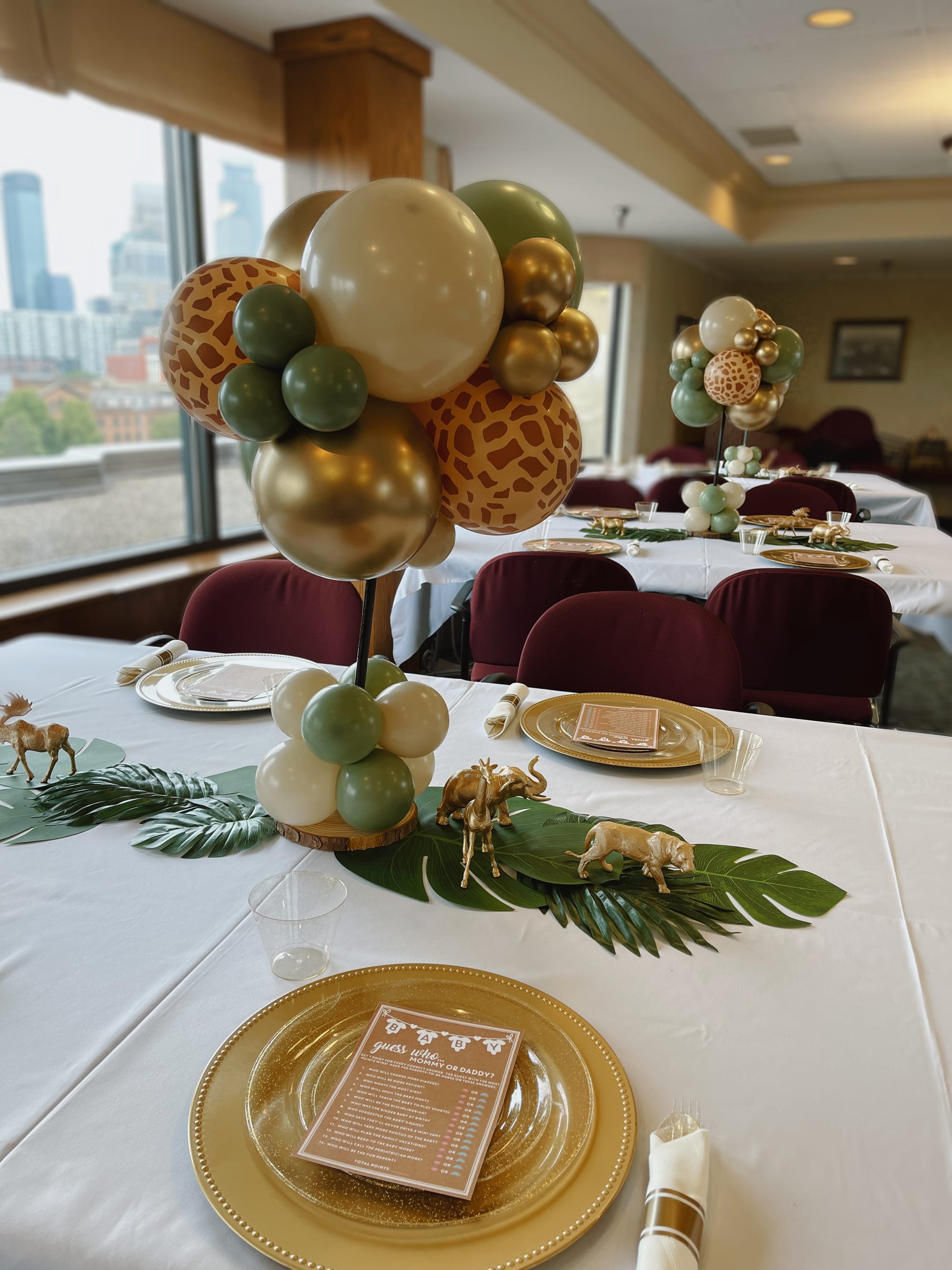 Safari Themed Baby Shower and Centerpieces