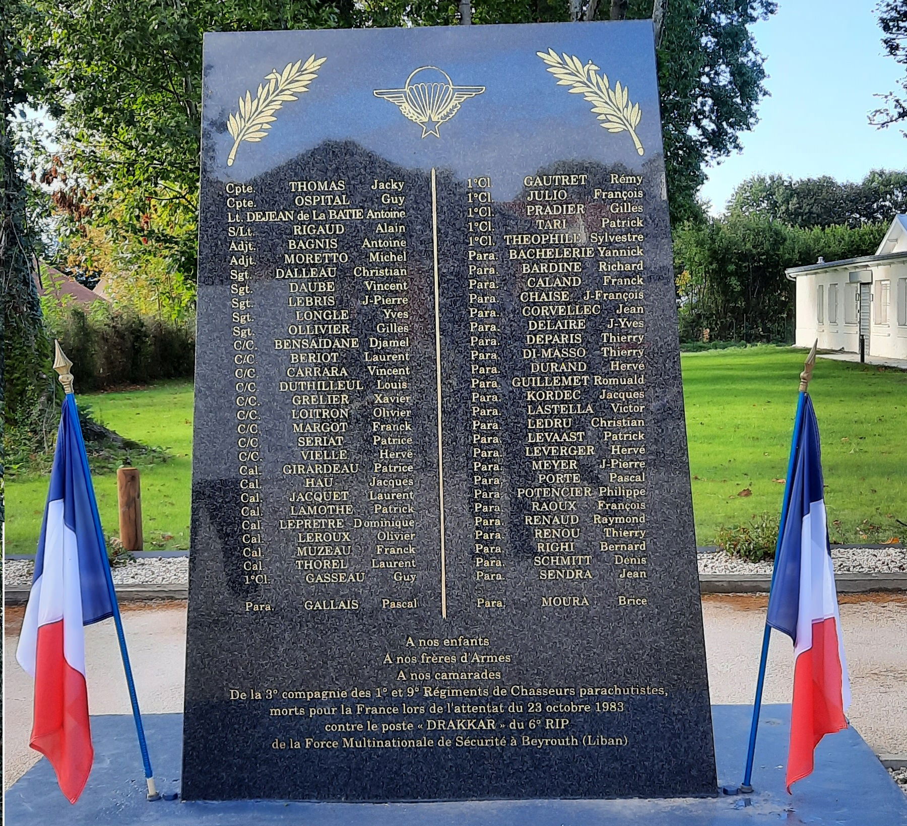 21 Octobre cérémonie hommage attentat Drakkar