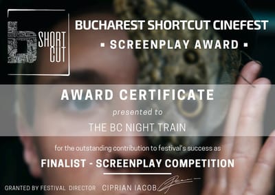 The BC Night Train is a finalist in the Bucharest Shortcut Film Fest