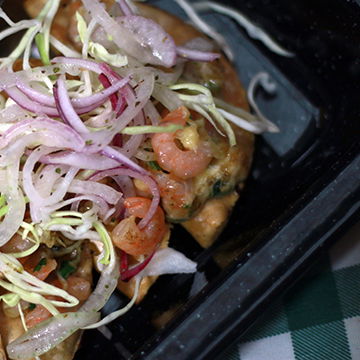 TACOS AHOGADOS CON CAMARÓN