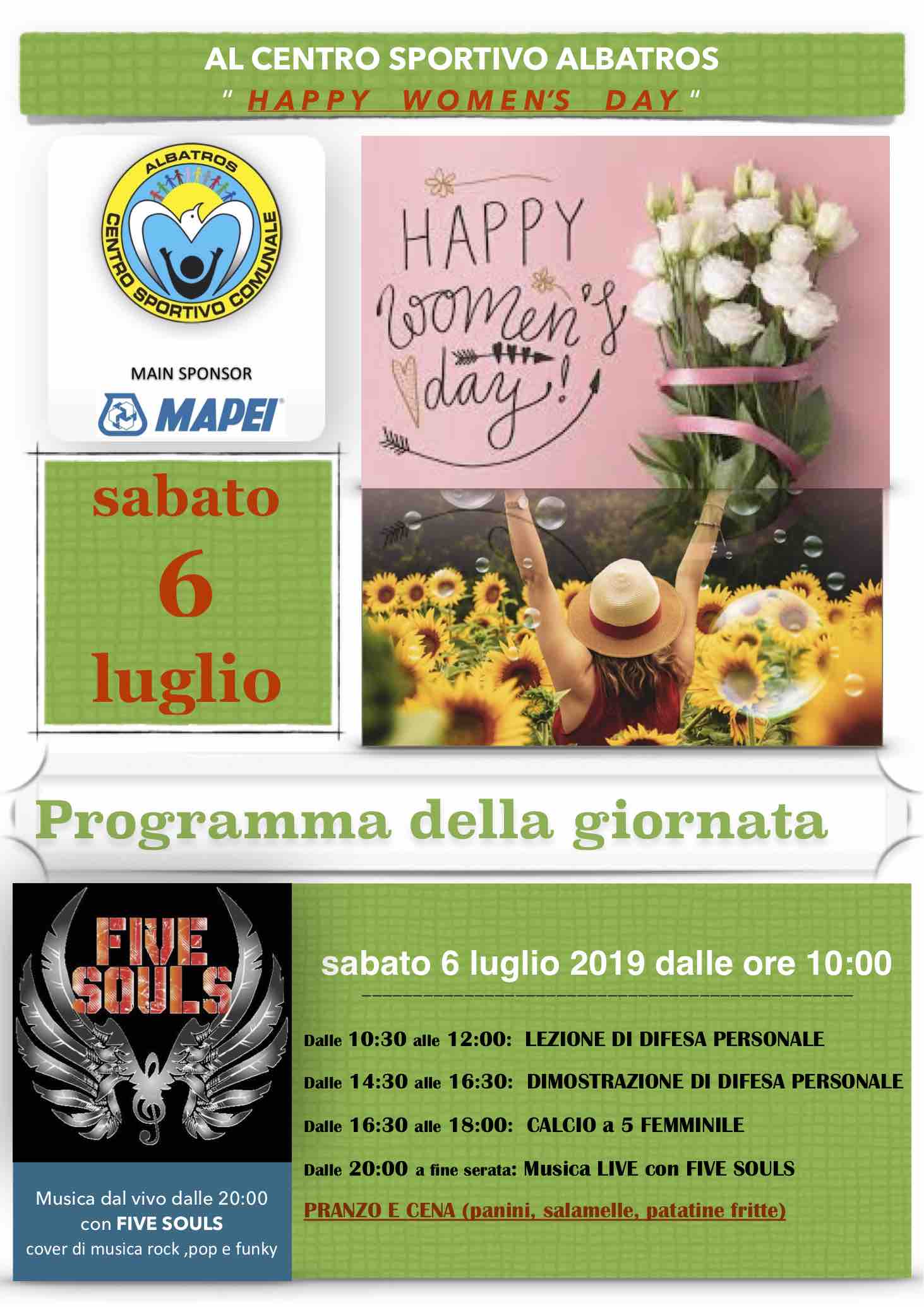 sabato 6 luglio "Happy Women's Day"