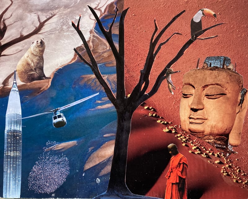 LEFT: At Home He Feels Like A Tourist (2022) 28.7 cm x 28.7 cm ~ RIGHT: Blue Monday (2022) 24.7 cm x 19.7 cm ~ RIGHT: Bend Sinister (2022) 18 cm x 13 cm