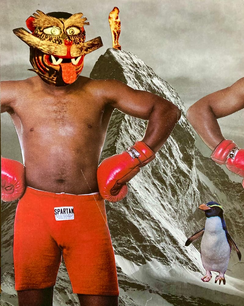 LEFT: Fezzilla (2022) 13 cm x 18 cm ~ CENTRE: King Of The Boardroom (2021) 20.4 cm x 25.4 cm ~ RIGHT:  Dancing With The Moonlit Knight(2021) 18 cm x 13 cm 