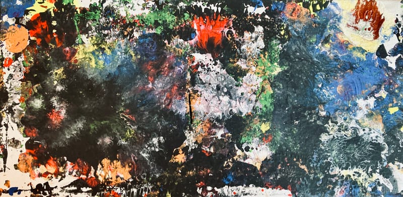 LEFT: Piper At The Gates Of Dawn (2022) Acrylic on canvas, 50.5 cm x 25 cm ~ CENTRE: Urban Tree (2022) Acrylic on canvas, 50.5 cm x 25 cm ~ RIGHT: Riders On The Storm (2022) Acrylic on canvas, 50.5 cm x 25 cm