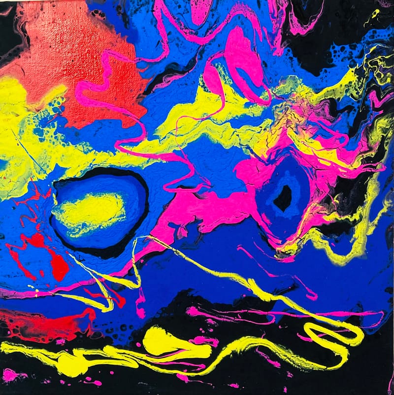 LEFT: Skull (2021) acrylic on canvas, 30 cm x 30 cm ~ CENTRE: Picture My Face (2021) acrylic on canvas, 30 cm x 30 cm ~ RIGHT: Mumbles (2021) acrylic on canvas, 30 cm x 30 cm