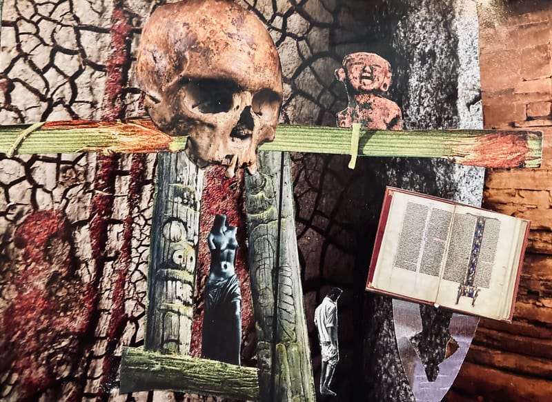 LEFT: At Home He Feels Like A Tourist (2022) 28.7 cm x 28.7 cm ~ RIGHT: Blue Monday (2022) 24.7 cm x 19.7 cm ~ RIGHT: Bend Sinister (2022) 18 cm x 13 cm