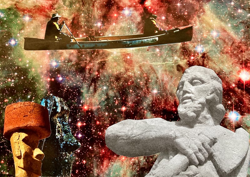 LEFT: Graceland (2022) 18 cm x 13 cm ~ CENTRE: Is There Life On Mars? (2022) 18 cm x 13 cm ~ RIGHT: Calling Occupants Of Interplanetary Craft (2022) 18 cm x 13.5 cm 