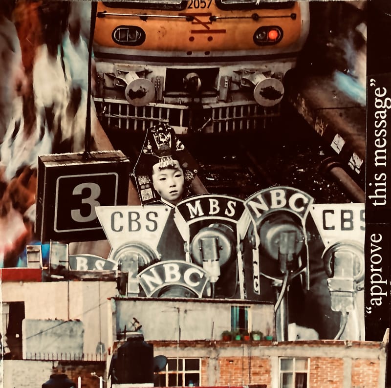 LEFT: Isis Oh Isis (2023) 20 cm x 25cm ~ CENTRE: The Jaws Of Life (2023) 12 cm x 12 cm ~ RIGHT: Approve This Message (2023) 12 cm x 12 cm