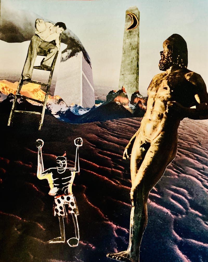 LEFT: Gene Genie (2023) 13 cm x 18 cm ~ CENTRE: I Can Feel The Fear In The Western World (2023) 21 cm x 26 cm ~ RIGHT: Karma Coma (2023) 19 cm x 14 cm