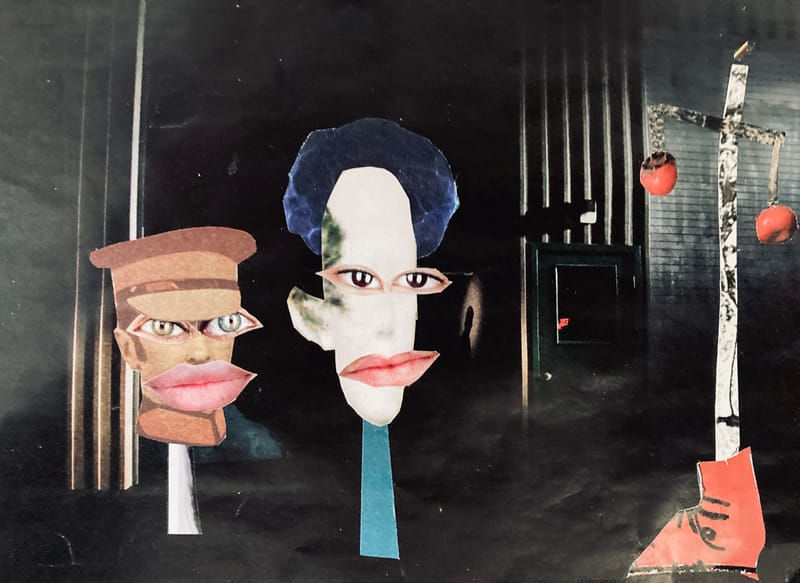 LEFT: Waiting For The Sun (2023) 8 cm x 13 cm ~ CENTRE: Live At The Witch trials (2023) 18 cm x 14 cm ~ RIGHT: Broken Face (2023) 14 cm x 18 cm