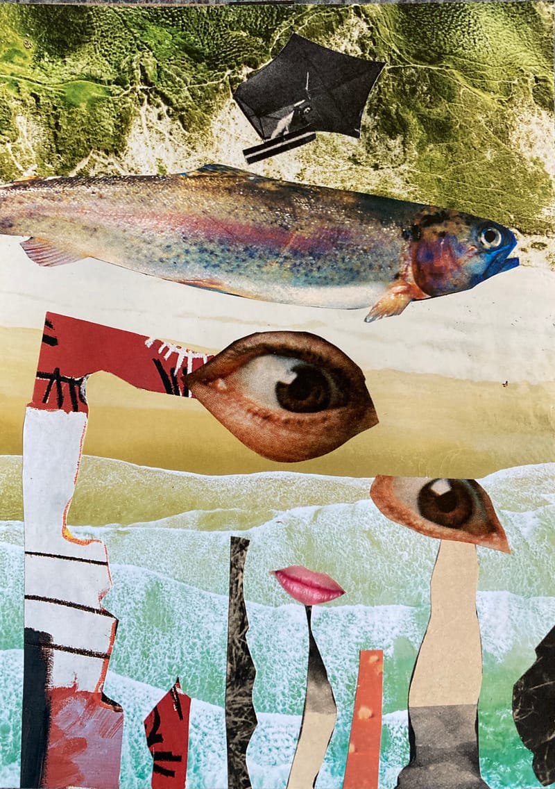 LEFT: Waiting For The Sun (2023) 8 cm x 13 cm ~ CENTRE: Live At The Witch trials (2023) 18 cm x 14 cm ~ RIGHT: Broken Face (2023) 14 cm x 18 cm