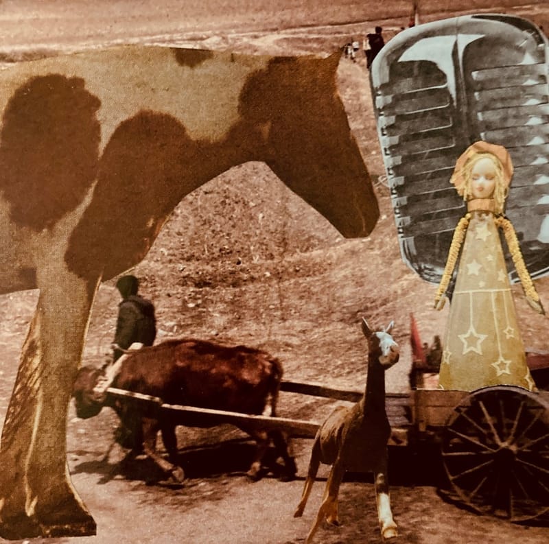 LEFT: Damaged Goods (2023) 10 cm x 25 cm ~ CENTRE: Hurtin' n' Hollerin' (2023) 12 cm x 12 cm ~ RIGHT: Like The Deserts Miss The Rain (2023) 9 cm x 12 cm