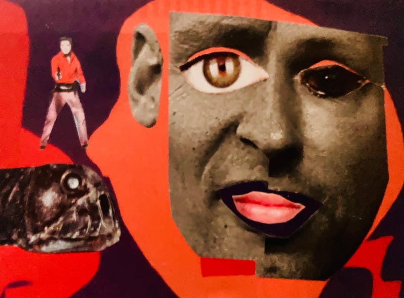 LEFT: Capital, It Fails Us Now (2023) 16 cm x 11 cm ~ CENTRE: Sacred Cow (2023) 11 cm x 16 cm ~ RIGHT: Face The Music (2023) 17 cm x 13 cm