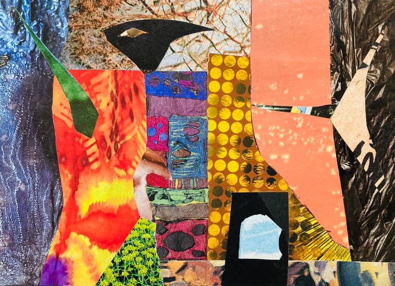 LEFT: Saint Sisyphus (2024) 18 cm x 13 cm ~ CENTRE: Heart of the Twilight Zone (2024) 10 cm x 15 cm~ RIGHT: Abstaction 1 (2024) 19 cm x 13 cm 