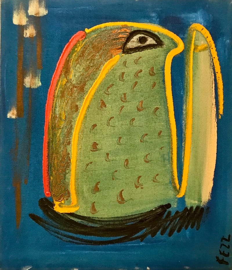 LEFT: Owl (1996) 30 cm x 36 cm ~ CENTRE: Sonic Boom (1984) 18 cm x 30 cm ~ RIGHT: Shadowplay (2008) 20 cm x 26 cm