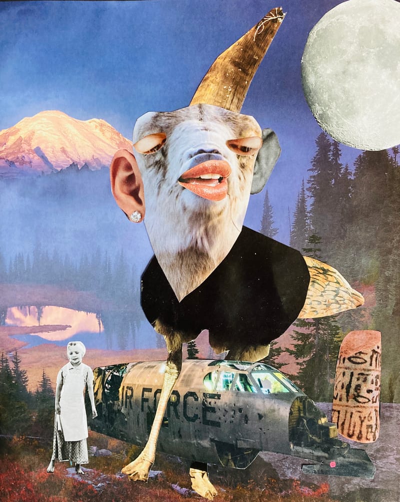 LEFT: Isis (2024) 12 cm x 17 cm ~ CENTRE: The Great Pretender (2024) 12 x 17 cm ~ RIGHT: Into The Weirderness (2024) 21 cm x 27 cm