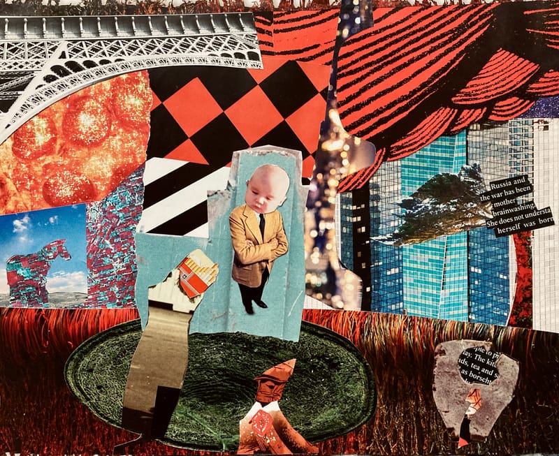 LEFT: The Eyes Have It (2024) 19 cm x 14 cm ~ CENTRE: Eccentric Circus (2024) 24 cm x 20 cm ~ RIGHT: Another Green World (2024) 24 cm x 20 cm