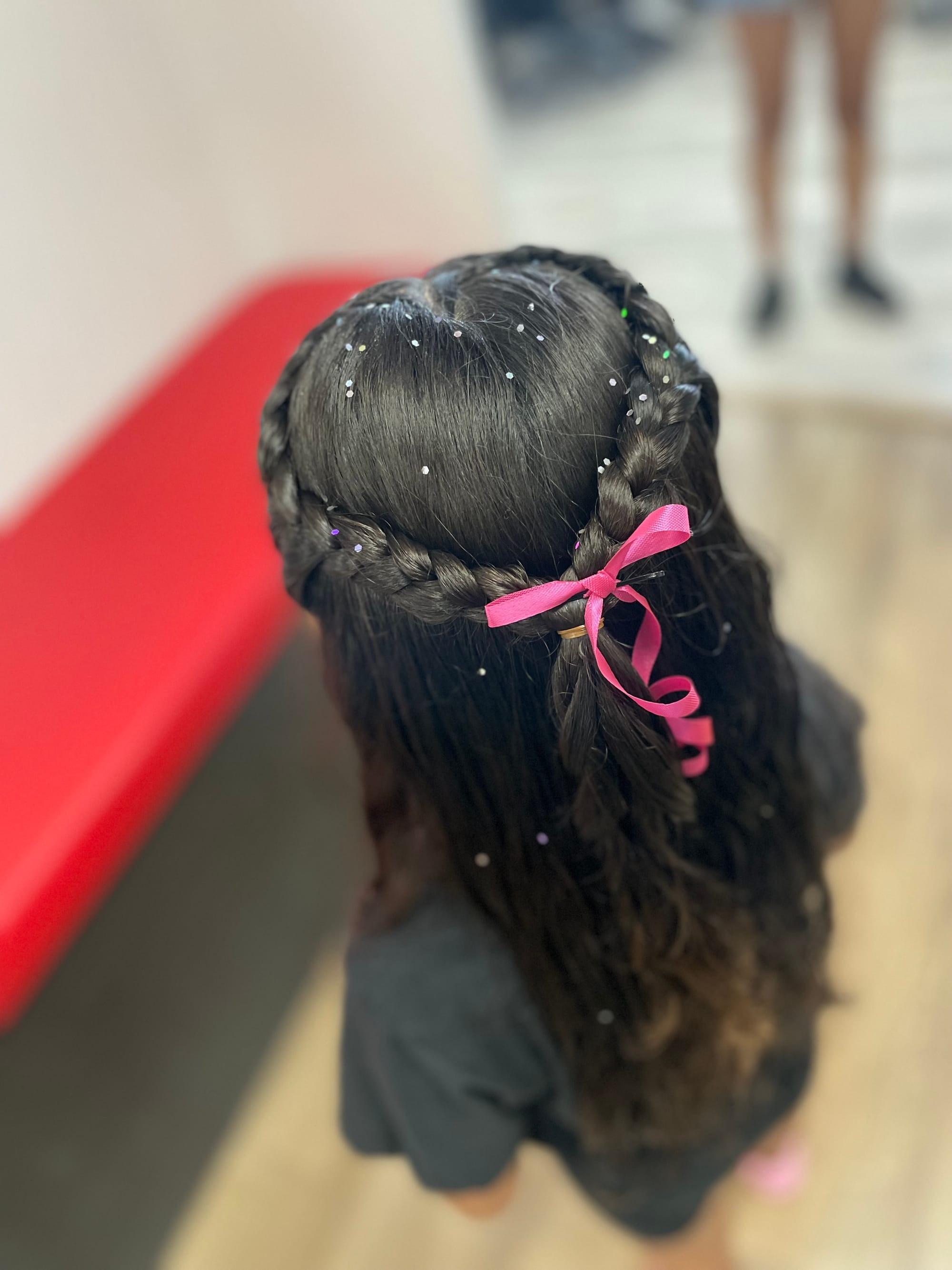 Complimentary Braid with Bows and Glitter