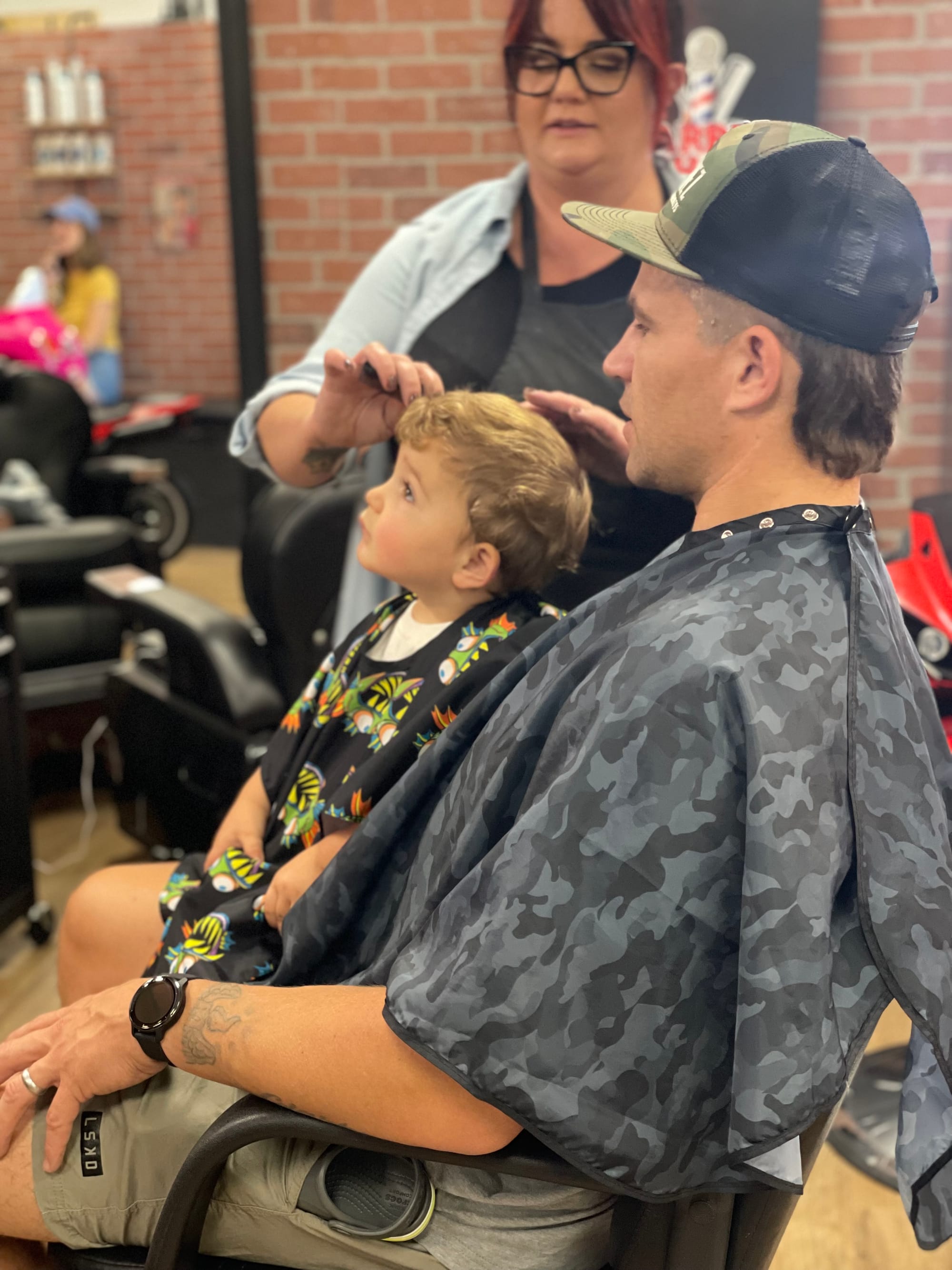 Dads and Lads Haircuts in the Barbershop Salon