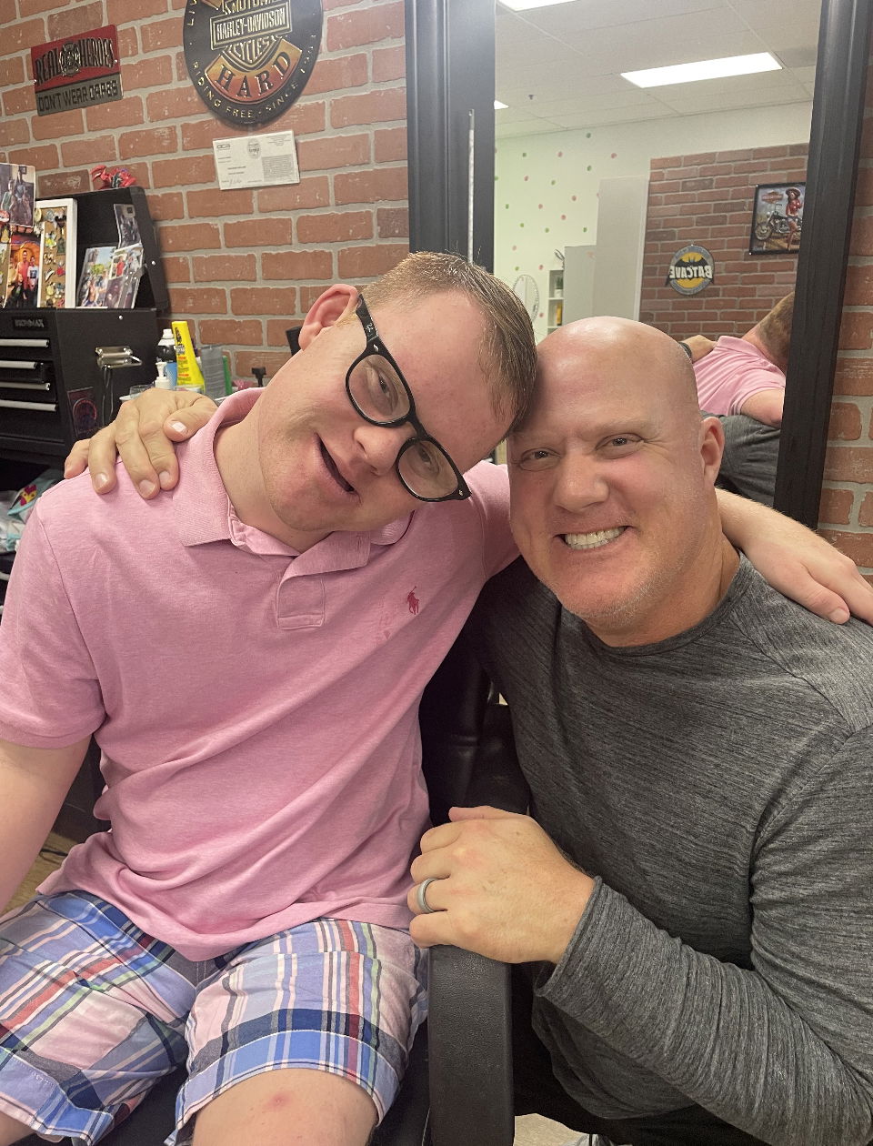 Long Time Customer Padres Announcer Mark Grant (Mud) and his son Aidan