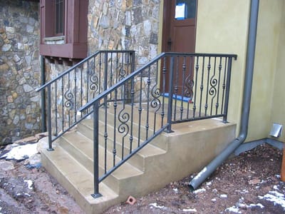 Metal hand railings image